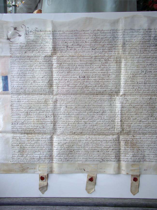 A Queen Anne period Trust Indenture Document written on vellum and dated March 20, 1703